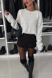 Camilladress Crewneck Bow Back Cut Out Cozy Sweater