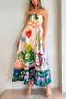 Camilladress High Waist Cartoon Printed Swing Maxi Cami Dress