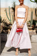 Strapless Crop Tube Top and A-line Swing Maxi Skirt Set