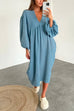 Camilladress V Neck Long Sleeves Baggy Loungewear Midi Dress