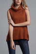 Camilladress Cowl Neck Side Slit Sleeveless Sweater Vest