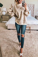 Camillladress Crewneck Drop Shoulder Leopard Slouchy Sweater