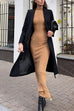 Camilladress Mockneck Long Sleeves Bodycon Knit Maxi Dress