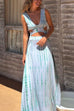 Sleeveless Cut Out Side Slit Tie Dye Maxi Dress