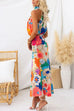 Camilladress Sleeveless Tie Neck Waisted Floral Print Maxi Dress