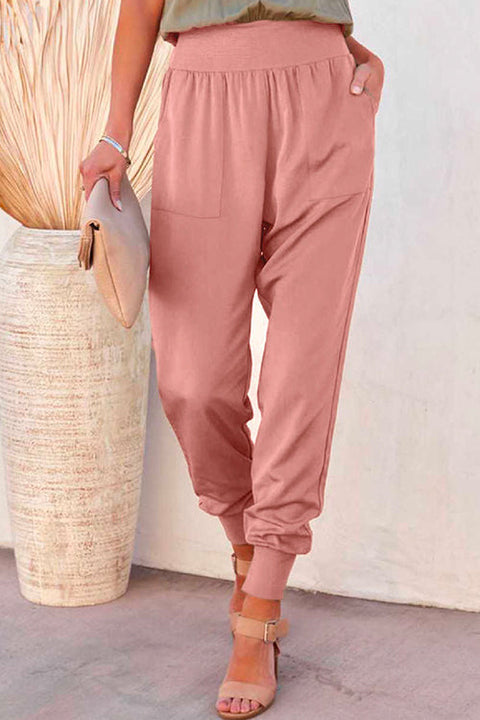 Camilladress Solid Side Split Pockets Jogger Pants