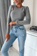 Camilladress Crewneck Solid Ribbed Knit Fitted Top(5 Colors Available!)