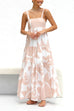 Camilladress Adjustable Strap Waisted Soleil Print Ruffle Maxi Dress