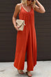 Camilladress Solid Scoop Neck Wide Leg Baggy Cami Jumpsuit