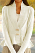 Camilladress V Neck Button Up Ruffle Hem Sweater Cardigan