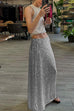 Camilladress Elastic Waist Sequin A-line Maxi Skirt