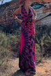 Camilladress V Neck Criss Cross Backless Tie Dye Maxi A-line Dress