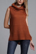 Camilladress Cowl Neck Side Slit Sleeveless Sweater Vest