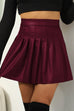 Camilladress High Waist Faux Leather Pleated Mini Skirt