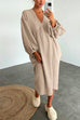 Camilladress V Neck Long Sleeves Baggy Loungewear Midi Dress