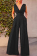 Camilladress Sleeveless Deep V Neck High Waist Wide Leg Jumpsuit