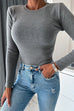 Camilladress Crewneck Solid Ribbed Knit Fitted Top(5 Colors Available!)