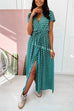 Camilladress V Neck Tie Waist Polka Dot Maxi Wrapped Dress