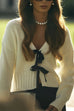 Camilladress V Neck Bow Tie Front Elegant Sweater