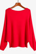 Camilladress Boat Neck Batwing Sleeves Ribbed Knit Sweater