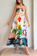 Camilladress High Waist Cartoon Printed Swing Maxi Cami Dress