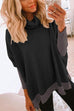 Camilladress Cowl Neck Color Block Side Split Loose Pullover