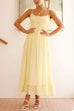 Camilladress Spaghetti Strap Frill Trim Tie Bow Maxi Dress