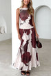 Sleeveless Floral Print Swing Maxi Dress