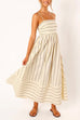 Camilladress High Waist Back Cut Out Striped Maxi Cami Dress