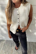 Camilladress Crewneck Sleeveless Button Down Knitting Top