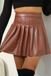 Camilladress High Waist Faux Leather Pleated Mini Skirt