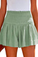 Camilladress Elastic Smocked Waist Wide Leg Solid Shorts