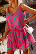 Camilladress V Neck Tie Shoulder Printed Mini Cami Dress