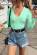 Camilladress Buttoned V Neck Long Sleeves Bottoming Shirt