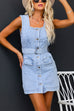 Camilladress Sleeveless Button Down Belted Denim Mini Dress