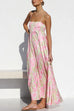 Camilladress Spaghetti Strap Empire Waist Floral Print Swing Maxi Dress