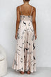 Camilladress High Waist Graffiti Print Ruffle Swing Maxi Cami Dress