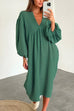 Camilladress V Neck Long Sleeves Baggy Loungewear Midi Dress