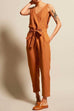 Camilladress Casual V Neck Sleeveless Wrapped Jumpsuit