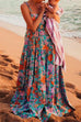 Camilladress Bohemia Floral Printed Backless Cami Maxi Beach Dress