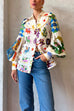 Camilladress Balloon Long Sleeve Graffiti Printed Blouse Shirt