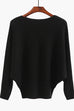 Camilladress Boat Neck Batwing Sleeves Ribbed Knit Sweater