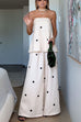 Camilladress Polka Dot Strapless Top and Wide Leg Palazzo Pants Set