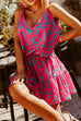 Camilladress V Neck Tie Shoulder Printed Mini Cami Dress