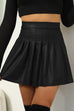 Camilladress High Waist Faux Leather Pleated Mini Skirt