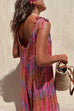 Camilladress V Neck Tie Shoulder Pockets Tie Dye Cami Jumpsuit