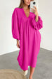 Camilladress V Neck Long Sleeves Baggy Loungewear Midi Dress