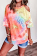 Camilladress Cold Shoulder Short Sleeve Tie Dye T-shirt