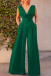 Camilladress Sleeveless Deep V Neck High Waist Wide Leg Jumpsuit