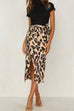 Camilladress Knot Waist Slit Midi Leopard Skirt